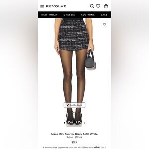 Alice + Olivia Black and White Mini Skirt